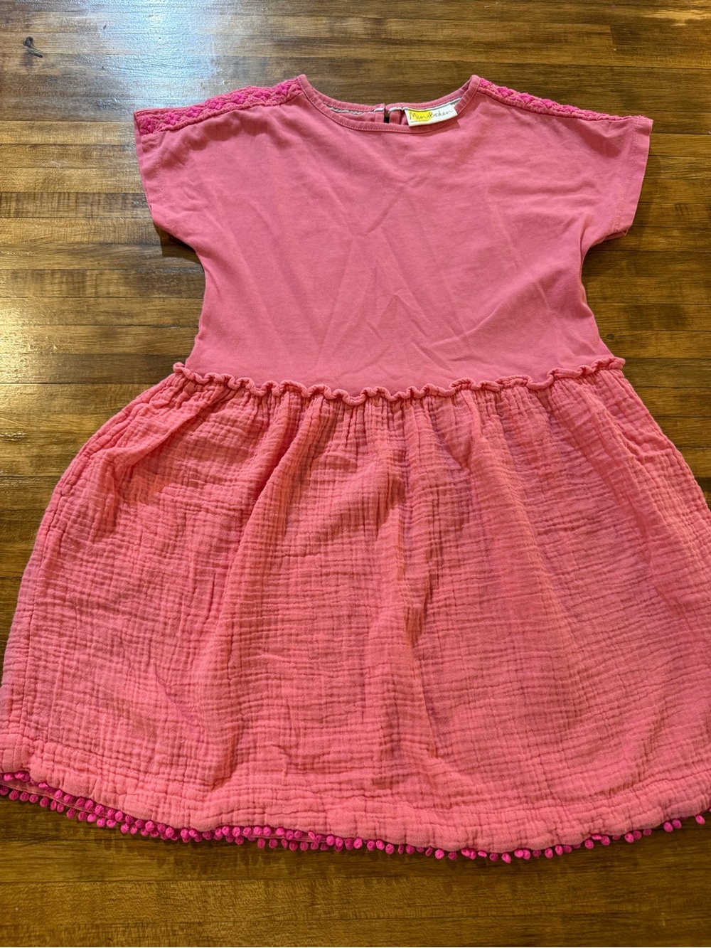 Girls Mini Boden Pink Festive Dress Sz 8/9 (v1)